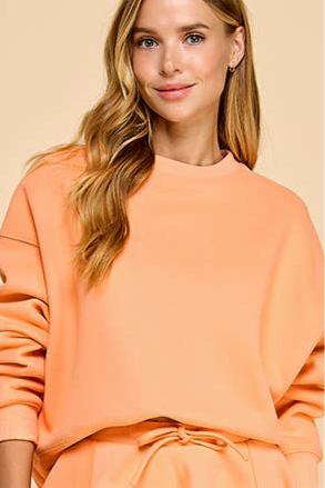 Dropped Shoulder Sweatshirt: Peach