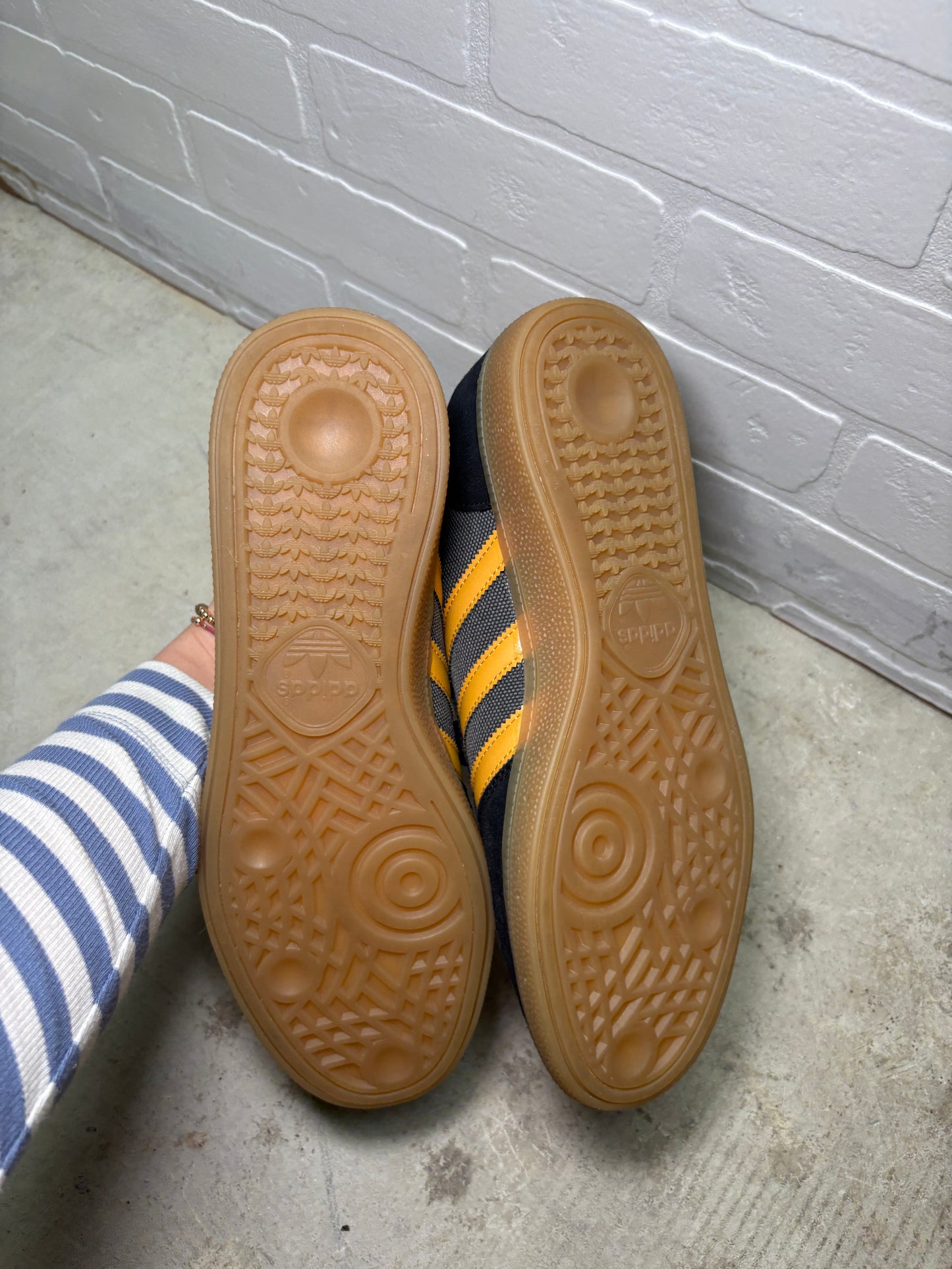 Adidas Samba Classic Black Gold Gum Sole Soccer Sneakers