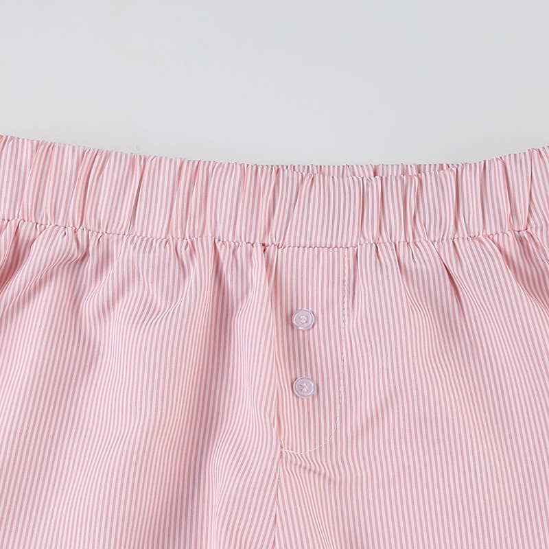 HIDDENBRAND - Hang out Baby Blue Stripe Boxer Shorts - 2 COLORS: Pink / L