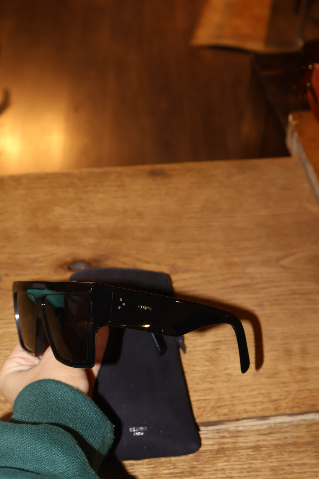 Celine Paris Oversized Black Shield Sunglasses – Designer Frame