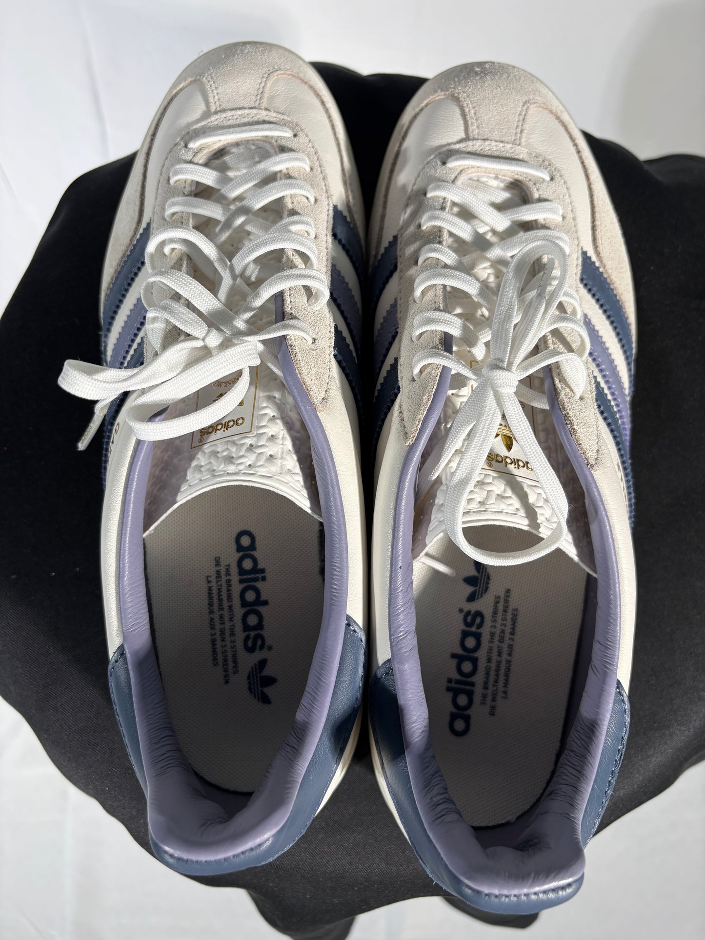 Adidas Gazelle White & Blue Low-Top Sneakers