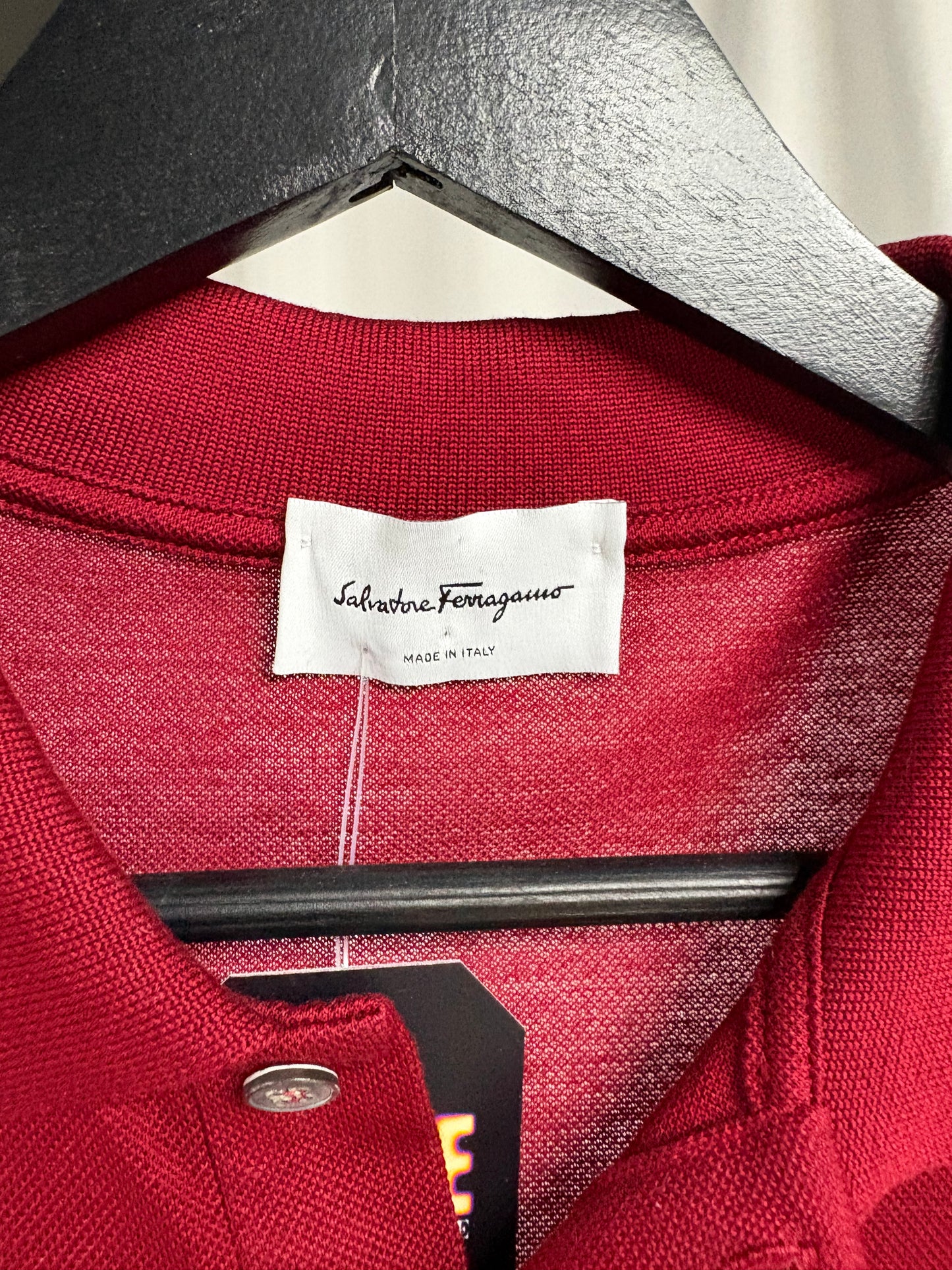 Salvatore Ferragamo Made in Italy Logo-Collar Polo Shirt