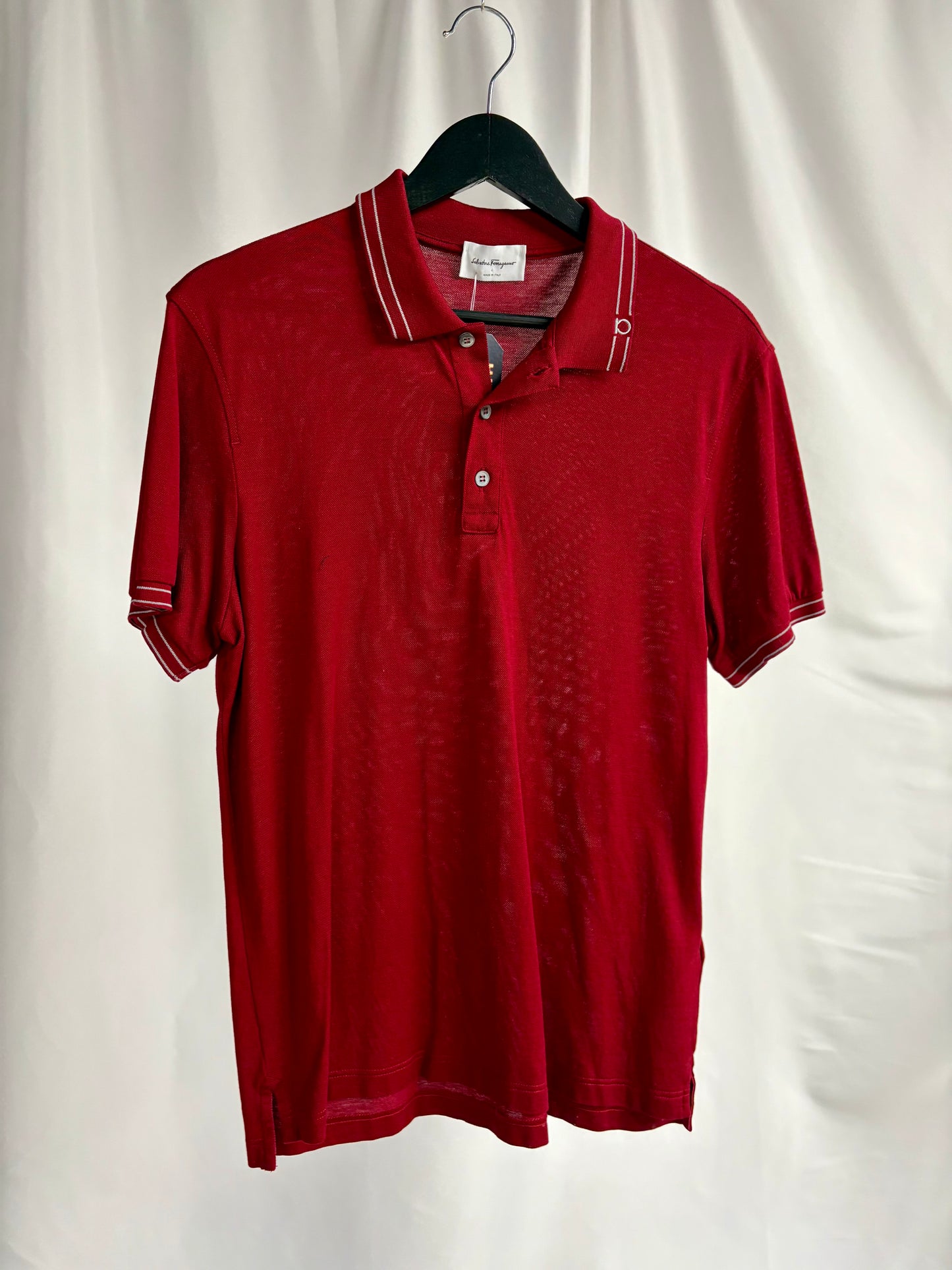 Salvatore Ferragamo Made in Italy Logo-Collar Polo Shirt