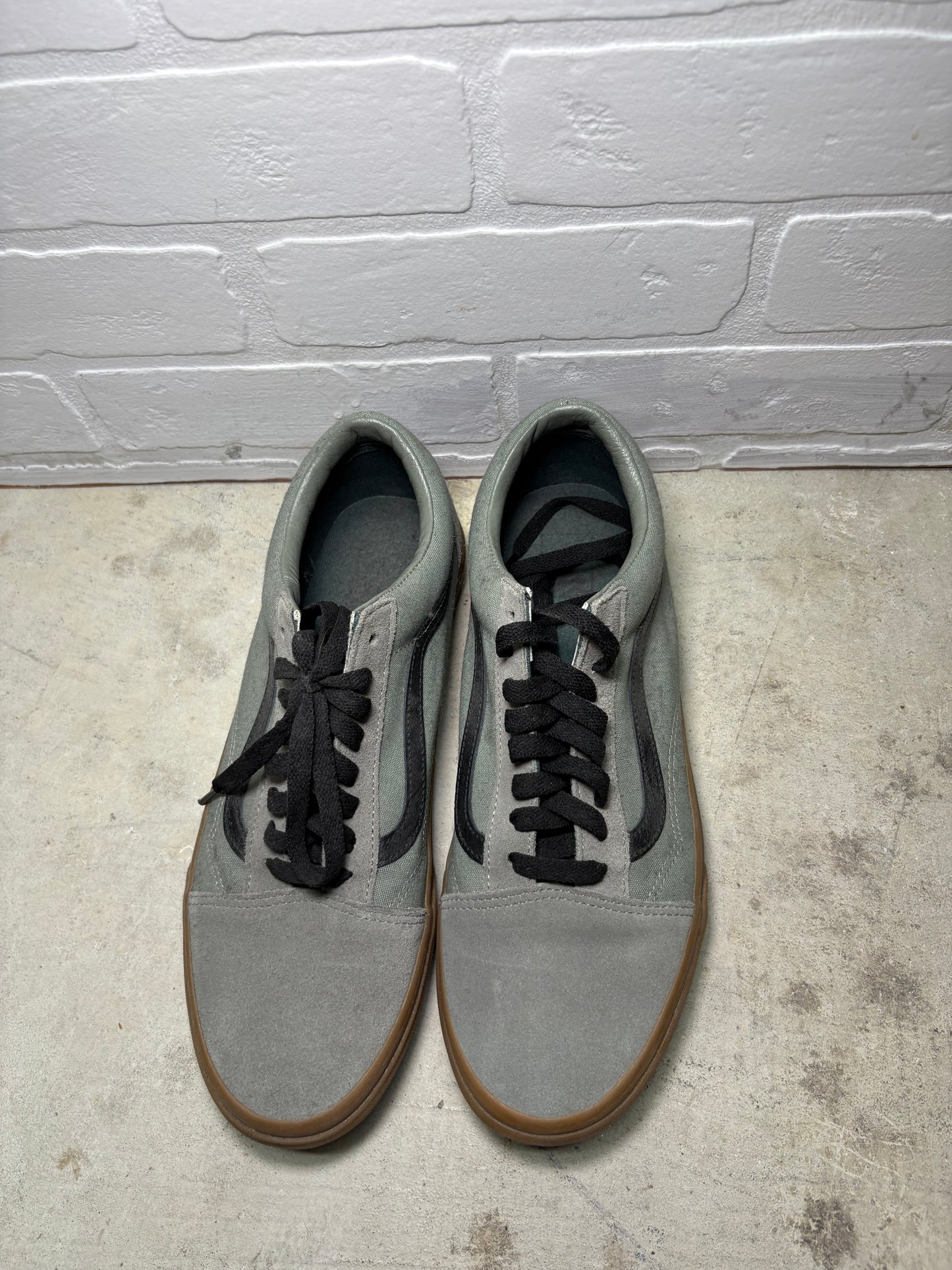 Vans Old Skool Olive Green Suede Canvas Skate Shoes Gum Sole