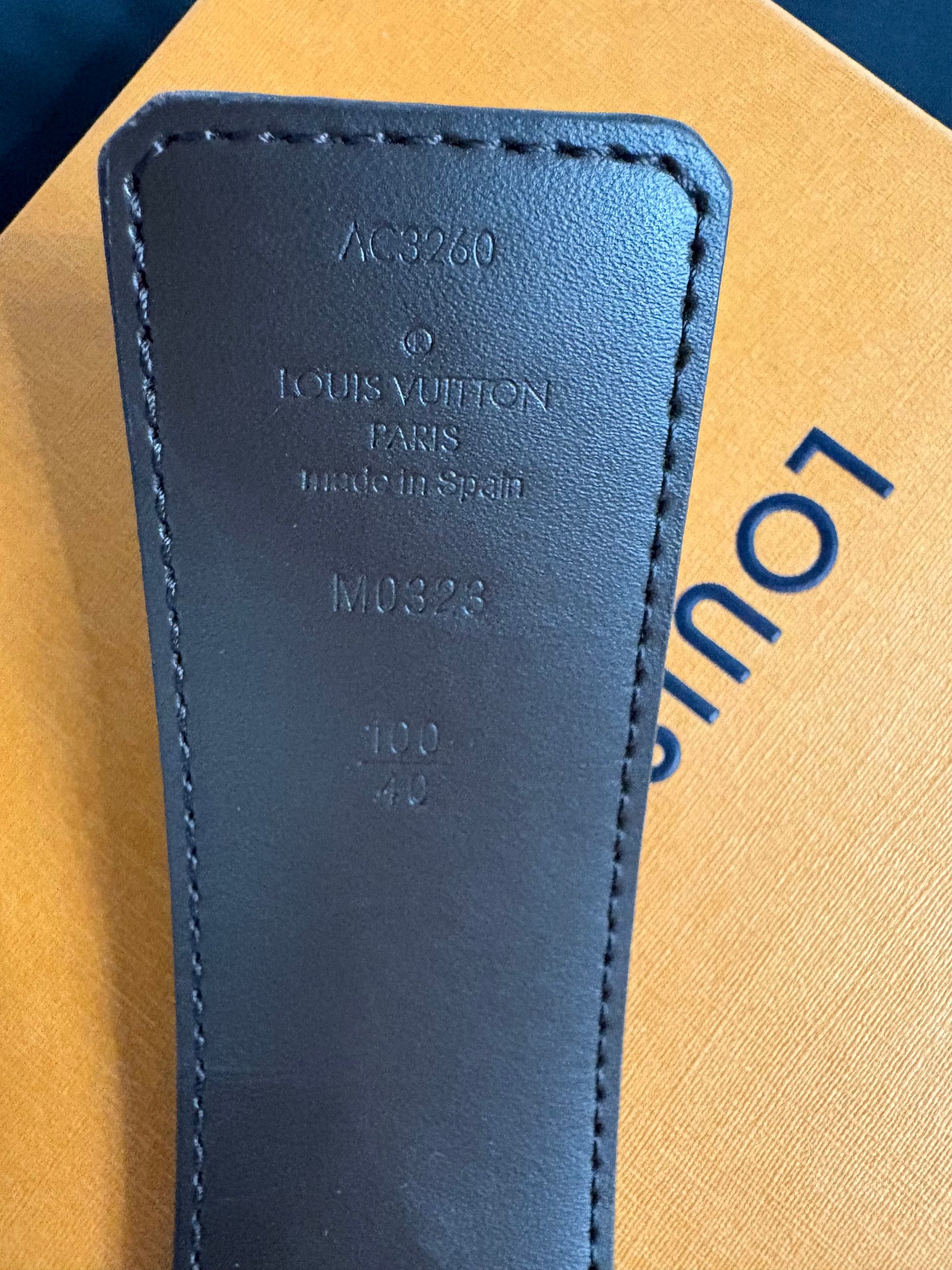 Louis Vuitton LV Initiales 40MM Monogram Belt Brown Gold Buckle with Box
