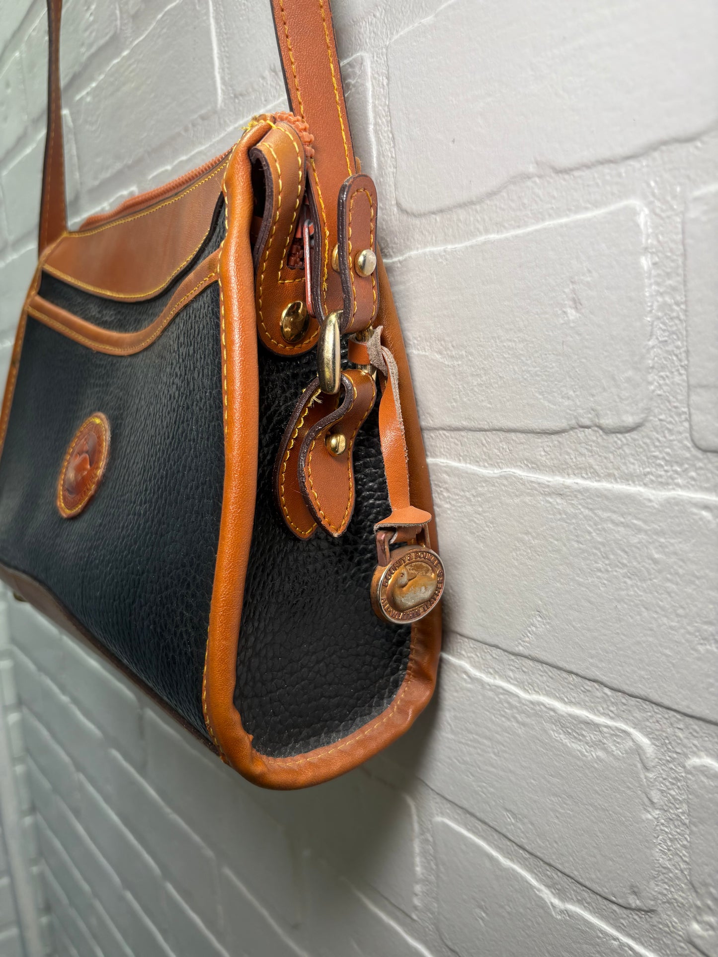 Dooney & Bourke Black Pebbled Leather Crossbody Shoulder Bag