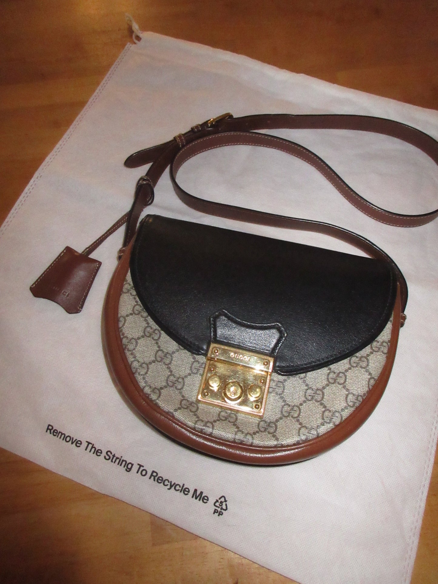 Gucci GG Supreme Canvas & Leather Half Moon Crossbody