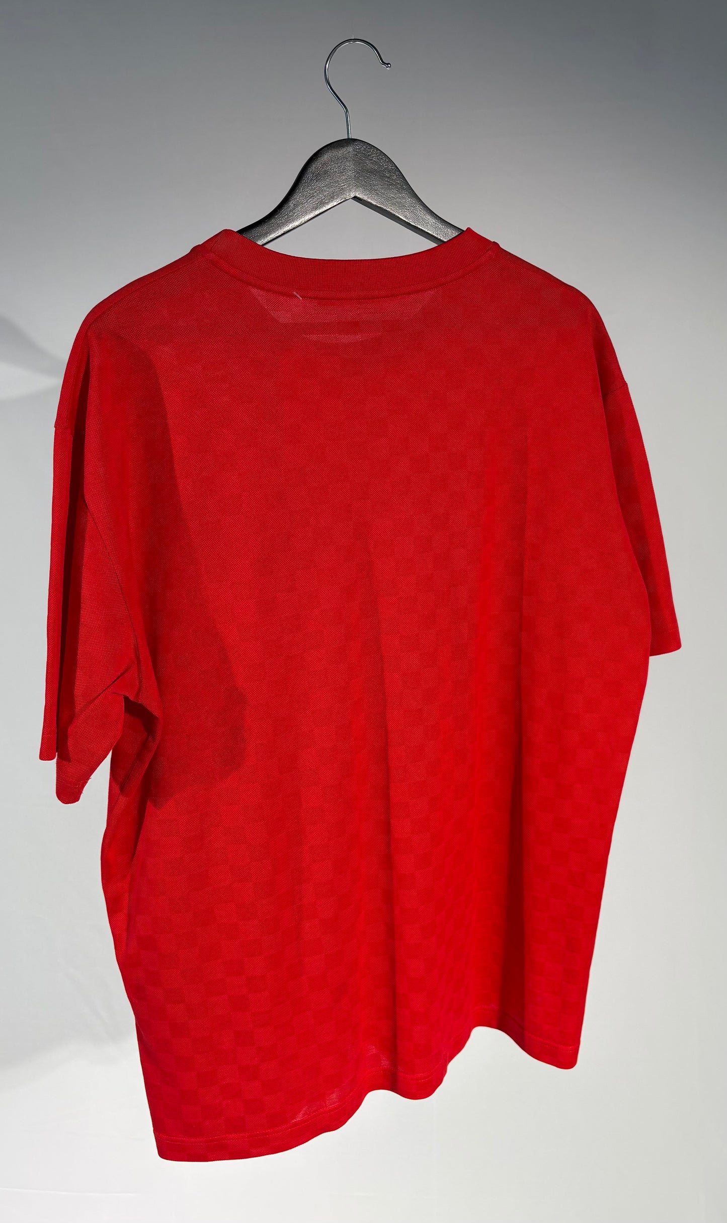 Red Louis Vuitton LV Rhinestone Logo Tee