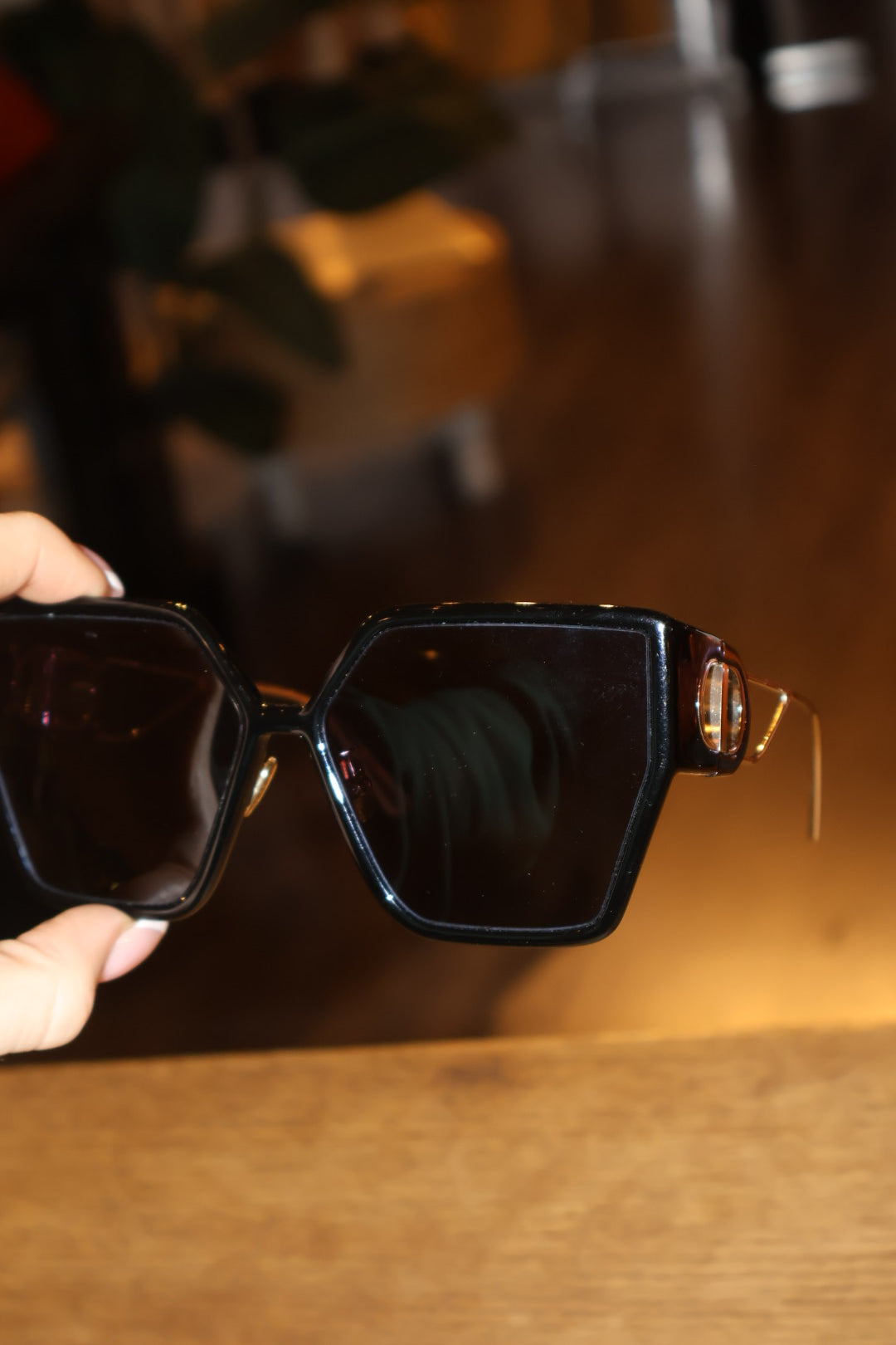 Christian Dior Oversized Square Black Sunglasses – Designer Frame