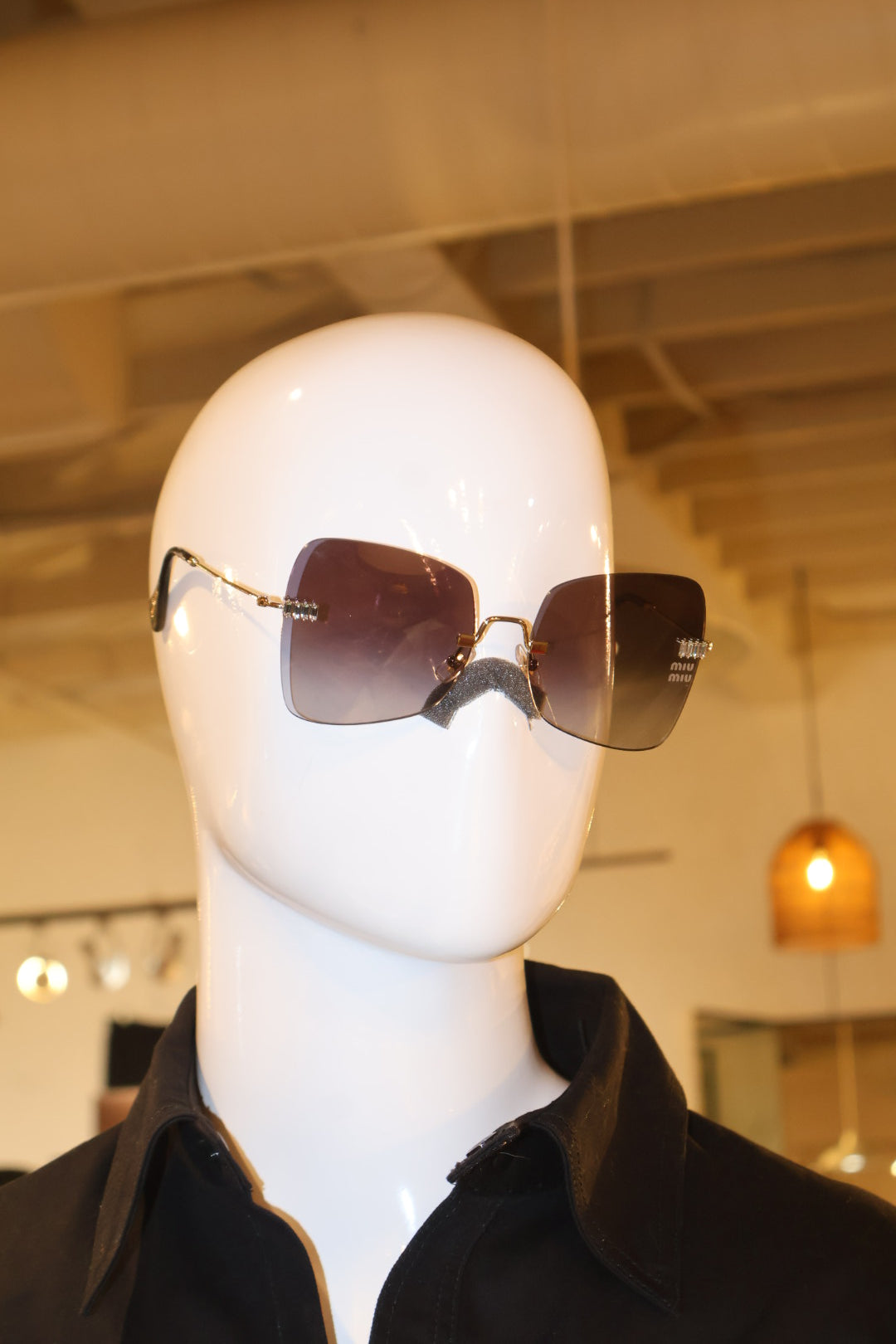 Miu Miu Rimless Square Gradient Sunglasses