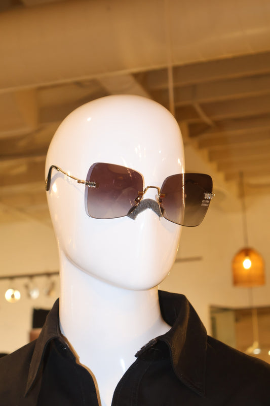 Miu Miu Rimless Square Gradient Sunglasses