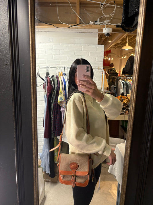 Dooney & Bourke All-Weather Leather Gray & Tan Crossbody Bag