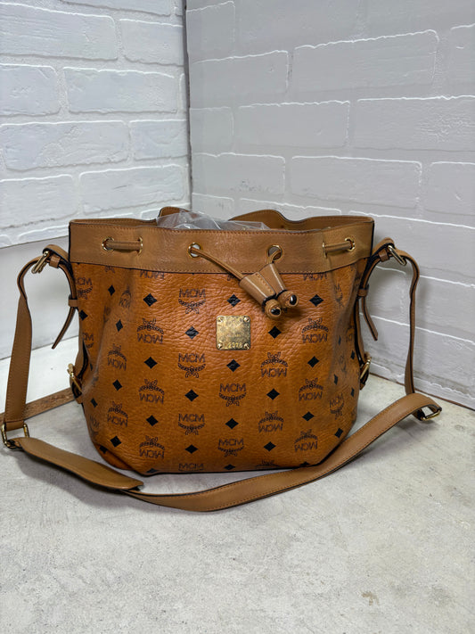 MCM Visetos Essential Drawstring Bucket Bag