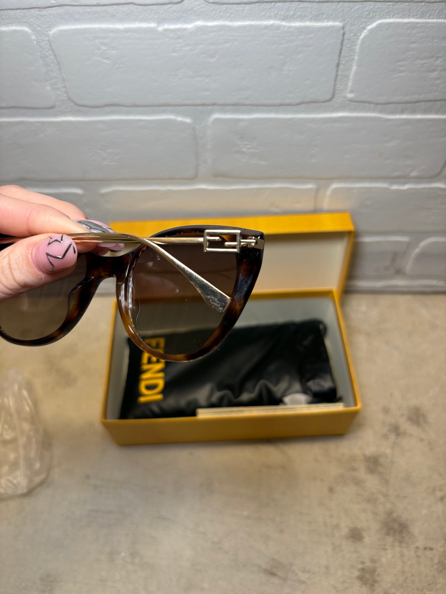 Fendi Baguette oversized cat-eye sunglasses