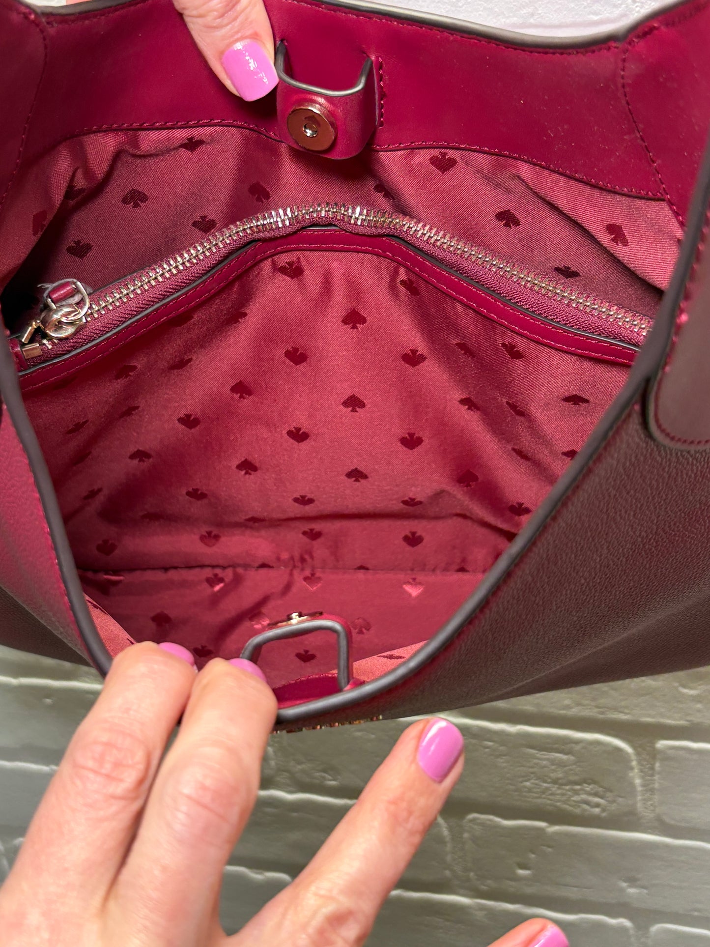 Kate Spade New York Burgundy Leather Shoulder Bag