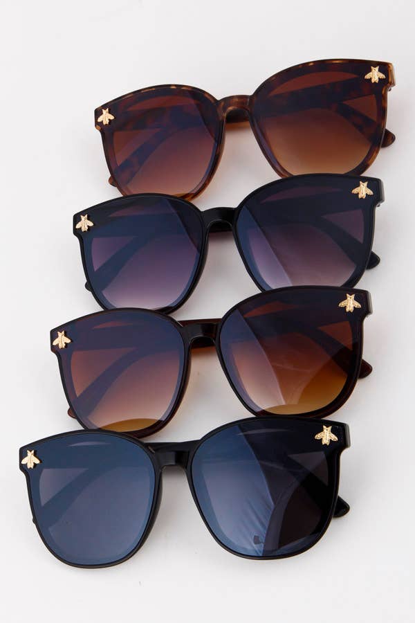 anbfashion - Butterfly Bee Studded Fashion Sunglasses: Mix