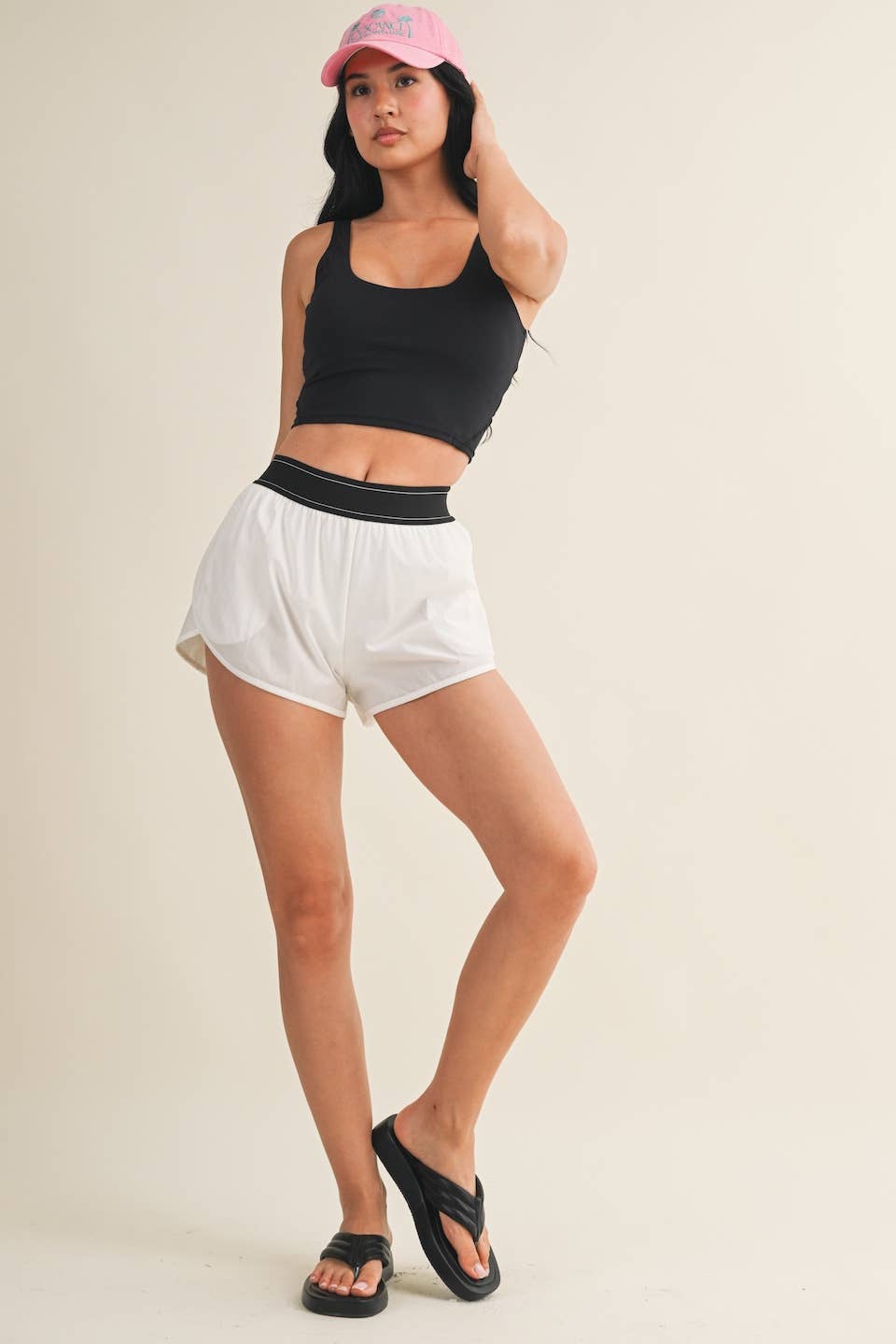 KIMBERLY C - Lightweight Shorts with Elastic Waistband: Black / S