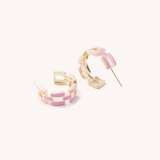 Nikki Smith Designs - Penny Pink Acrylic Hoops