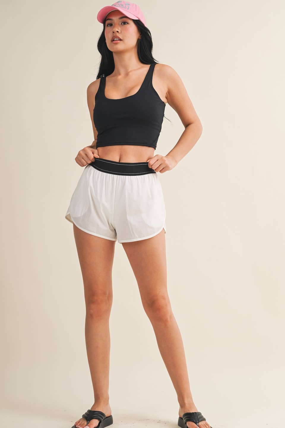 KIMBERLY C - Lightweight Shorts with Elastic Waistband: Black / S