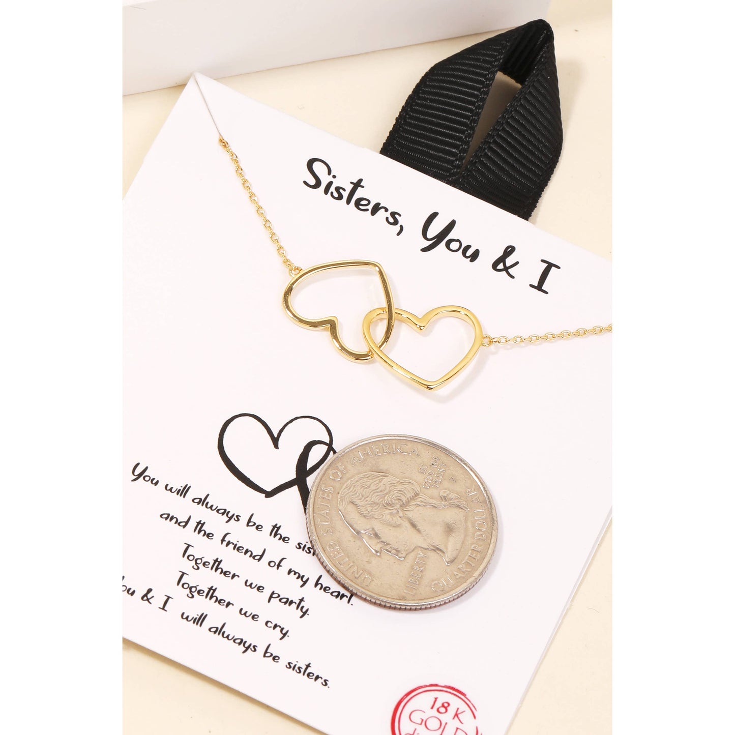 Anarchy Street - Gold Dipped Heart Link Charm Necklace: G