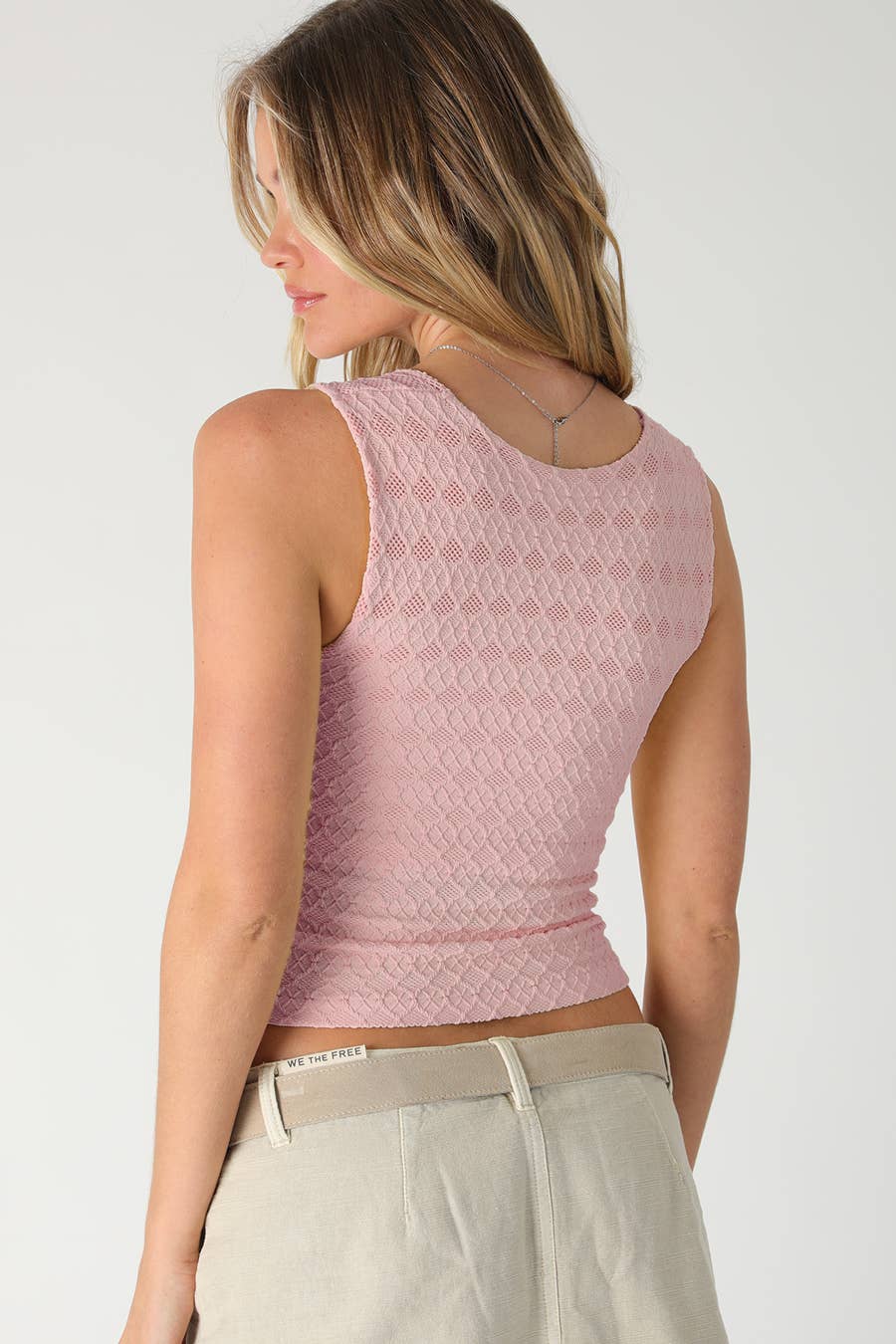 NIKIBIKI - NS8460 - Lace Textured Square Top: 2253 Pale Banana