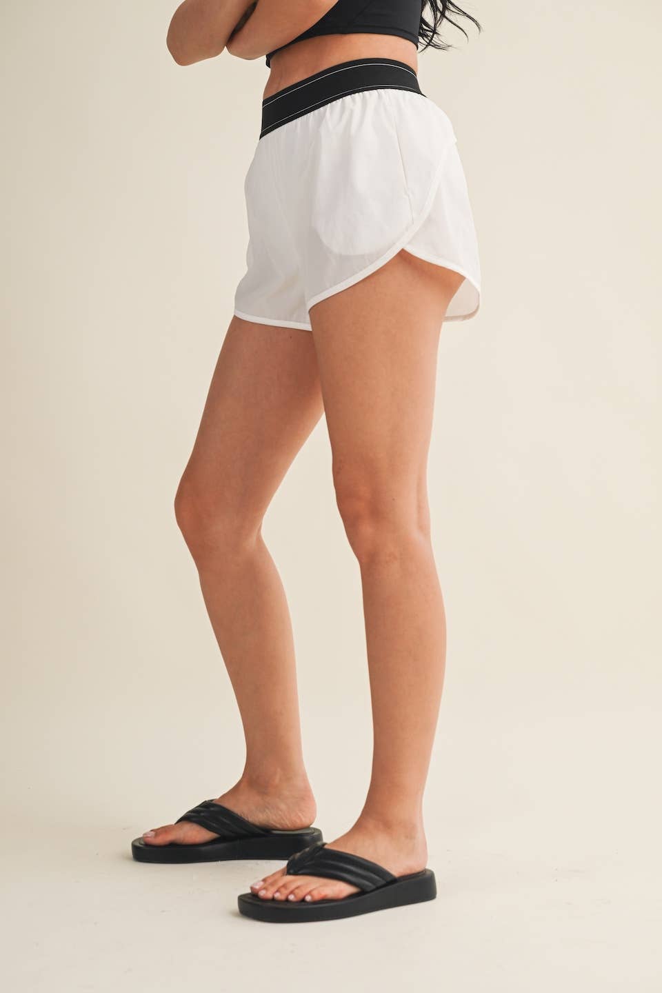 KIMBERLY C - Lightweight Shorts with Elastic Waistband: Black / L
