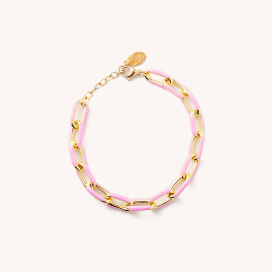 Nikki Smith Designs - Penny Pink Acrylic Chain Bracelet