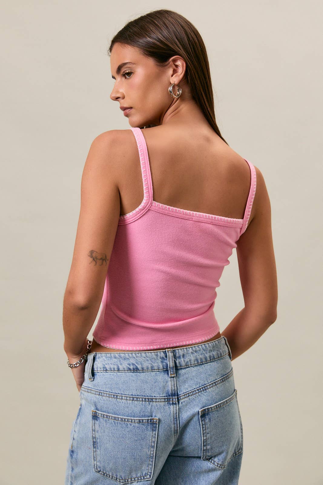 LE LIS - TANK TOP WITH AMERICAN FLAG ON FRONT: White / S