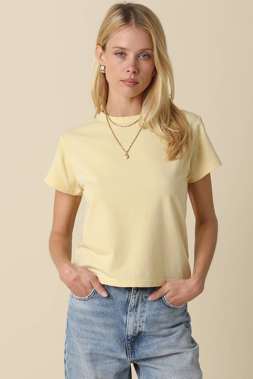 Olivaceous - Maia Classic Crewneck T-Shirt: White / Contemporary / S