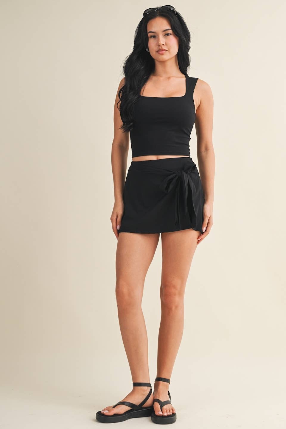 GLOWIE (formerly KIMBERLY C) - Wrap Tie Skort: Hot Pink / S