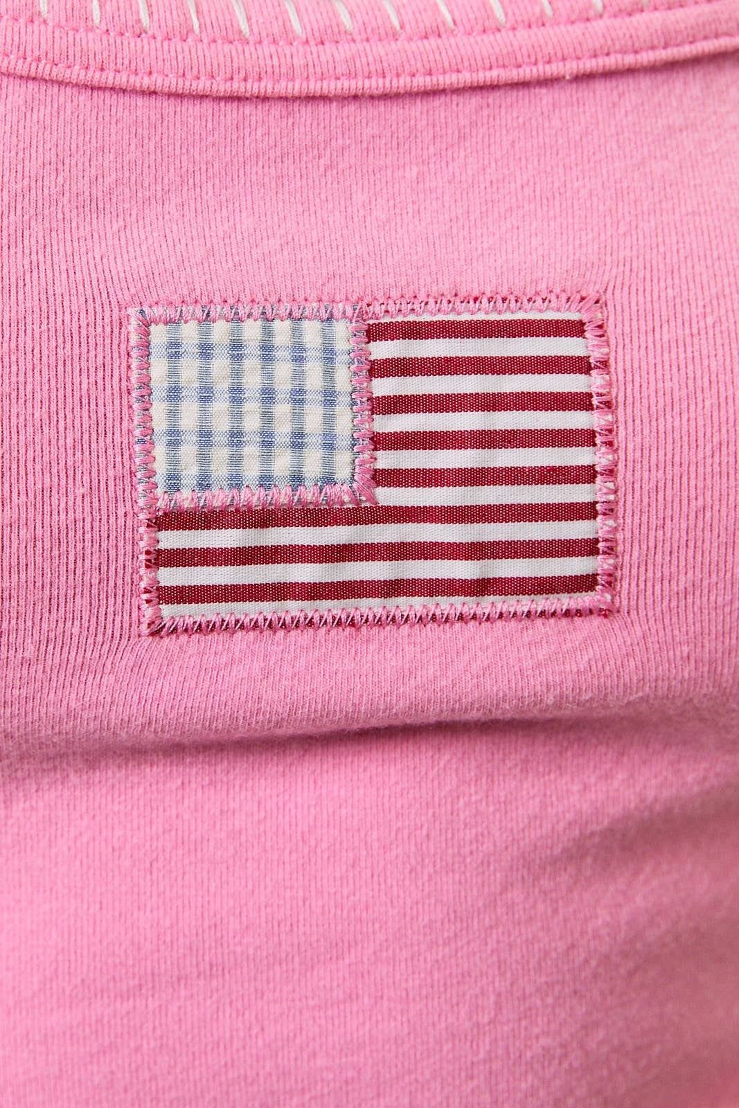 LE LIS - TANK TOP WITH AMERICAN FLAG ON FRONT: White / XS
