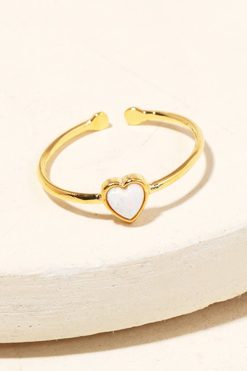 Anarchy Street - Opal Heart Adjustable Ring: G