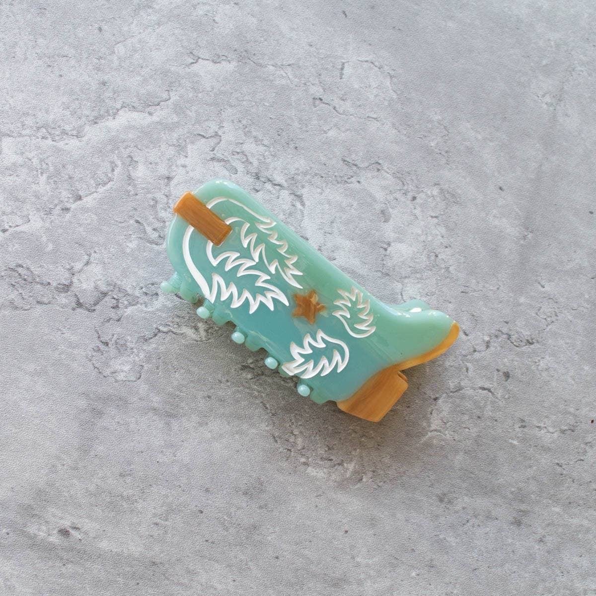 Tiepology - Eco Western Boots Hair Claw Clip: Turquoise